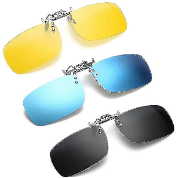 3-pak, Clip On Flip Up Polariserede Linser Til UV-beskyttelse Solbriller -Ao