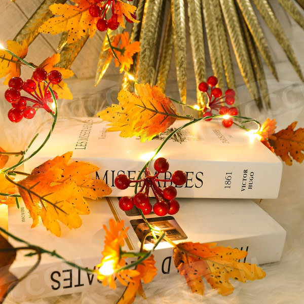 IG Autumn Garland, 2 m Maple Leaf String Lights med 20 lysdioder 26