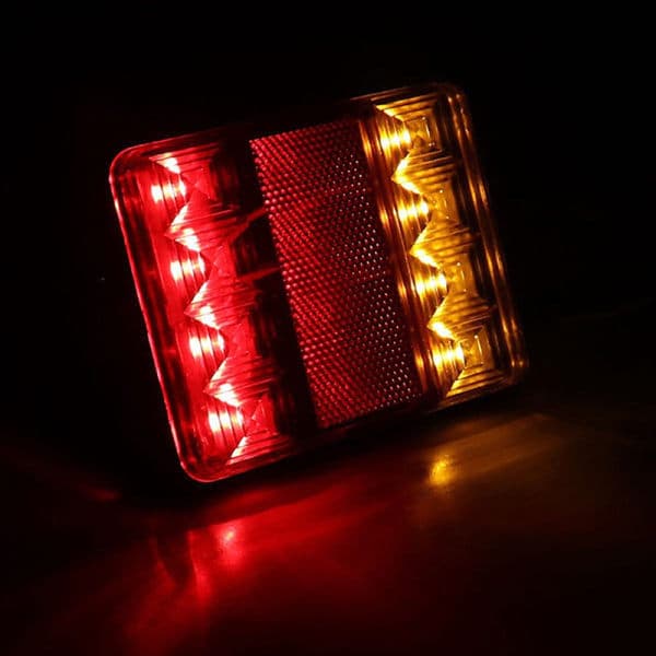 IC 2 stk Vanntette 8 LED Tilhengerlys Bakre Baklys 12V DC Bil Rød 2 stk