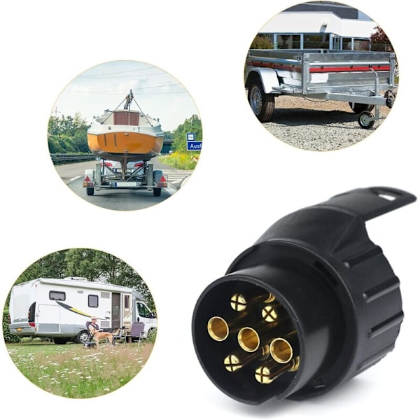 7/13 Adapter för släpvagnskontakt 7 till 13 stift dragkrokskontakt 7-polig till 13-polig för bilsläp, traktor, husvagn, cykelställ