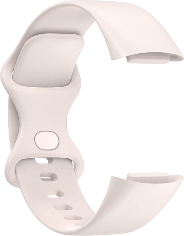 Silikone smartwatch rem - Passer til Fitbit Charge 5/6 - Størrelse M/L - Elfenben