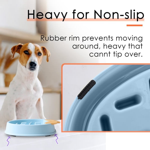 IG Hundekat Slow Feeder Skål Hvalp Slow Feeder Skål til Tør Foder Blå