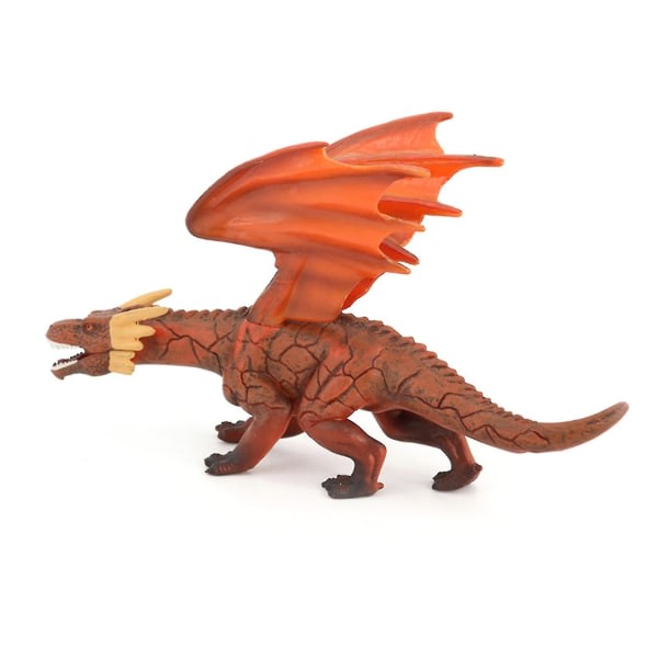 Modellleksak Kognitiv evne Graderfri Luktfri Fire Dragon Staty Leksak for barn（Röd）