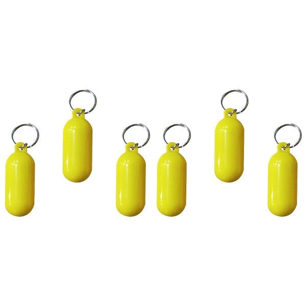 9 stk Flydende nøglering Strand Flydende nøglering Plast Flydende nøglering (gul) (6,5X2,5cm, 6 stk) IC