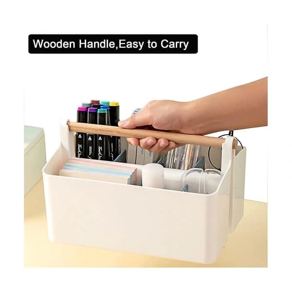 Desktop Organizer Multifunctional Portable Divided Office Storage Box Plastic Pencil Case Pen Holder Stationary