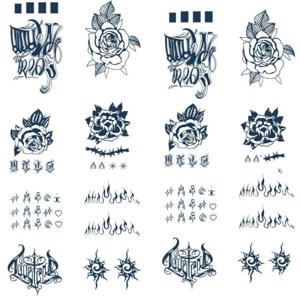IC Blomsterarm Saft Tattoo Stickers Engelske Bogstaver Mænd og Kvinder Vandfast Holdbar Simulering Urte Midlertidige Tatoveringer-3