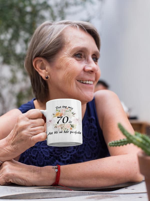 70-vuotissyntymäpäivämuki + lasinaluspaketti 360