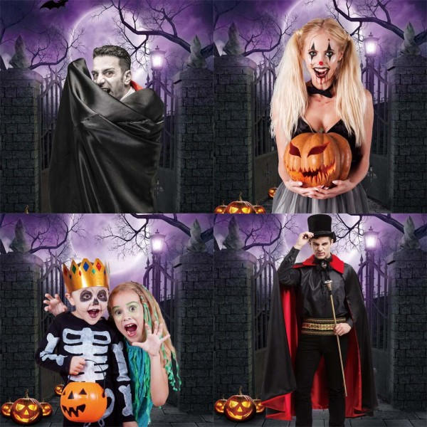 IC 5x7 fot slitesterkt stoff Halloween kirkegård gatefoto bakgrunn