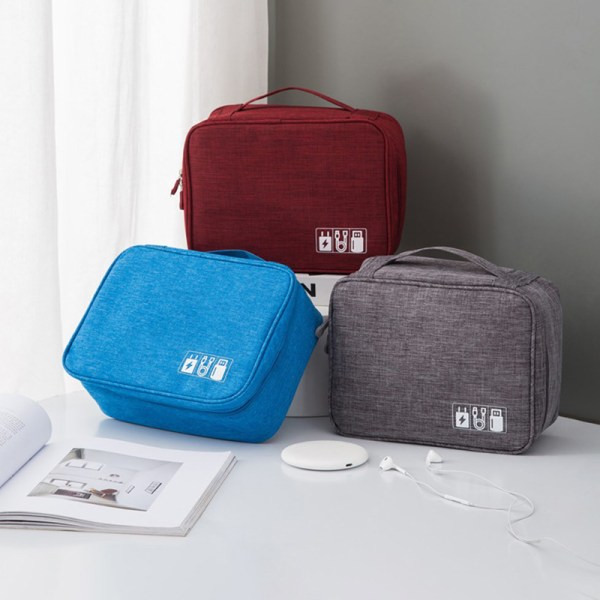IC Travel Closet Organizer Case kuulokkeille säilytyskotelo Digital blue