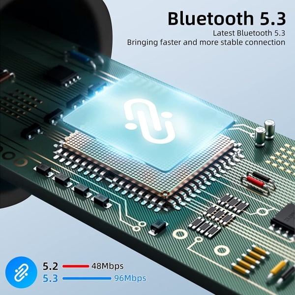 IC NOE Bluetooth 5.3 hodetelefoner, trådløse Bluetooth in-ear
