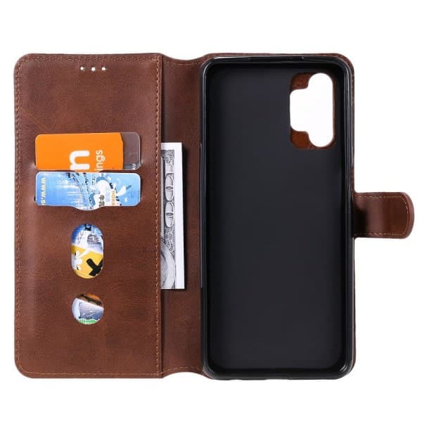 IC Samsung Galaxy A32 5G - Klassisk Læder Etui - Brun Brun Brun