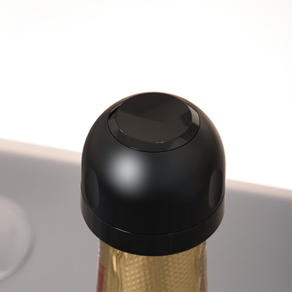 IC 2 st Champagne/Vinkorkar - Vakuumförsegling - Propp Svart
