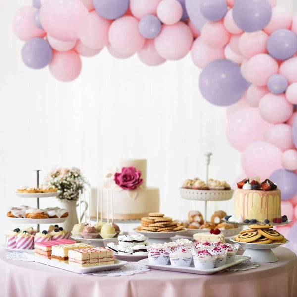 IC 10\" Macaron färgglada ballonger, partypastell latexfärgade Rosa + Lila-200pc