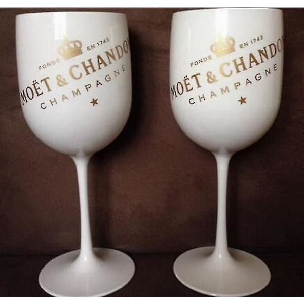 2 stk Plast Vin Party Hvid Champagne Moet Glas
