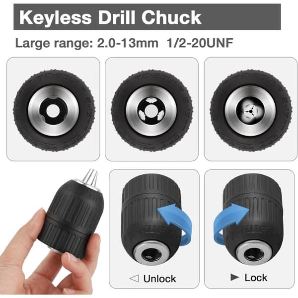 13mm Hurtigutløser Selvstrammende Chuck SDS Adapter Hammer Drill Bit