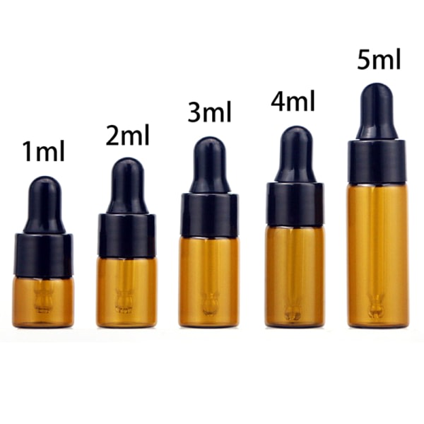 10 kpl 1/2/3/4/5 ml meripihkanvärinen lasipipettipullo Parfyymi Essential 4ml