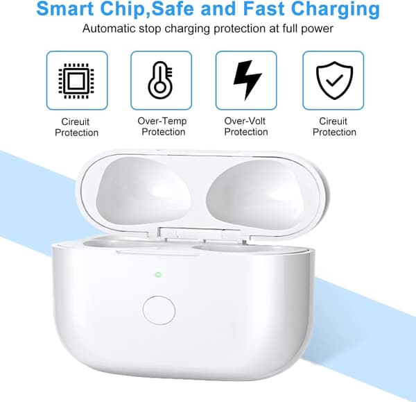 Trådlöst laddningsfodral för AirPods 3:e generationen - ersättningsfodral med snabbladdning och Bluetooth-parningsfunktion