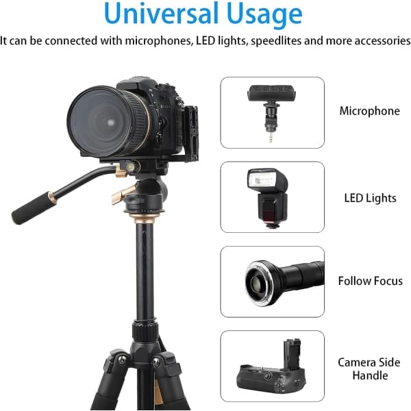 IC DSLR-kamera Vertikal Universal L-fäste Aluminium Snabbkoppling