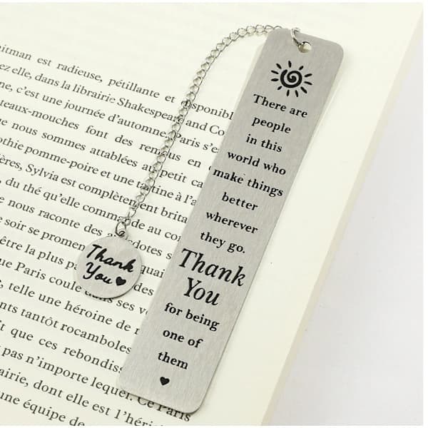 Elegant stainless steel bookmark for book lovers model 2