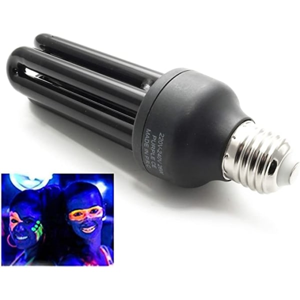 IC UV svart lyspære E27, 3U12 rørdiameter 36WW