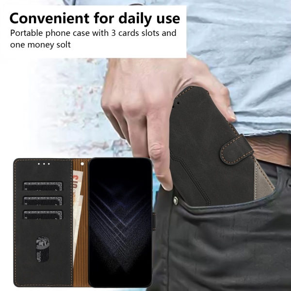 IC Telefonetui iPhone15 Serie Kortlomme til mobiltelefon Sort iPhone15 plus