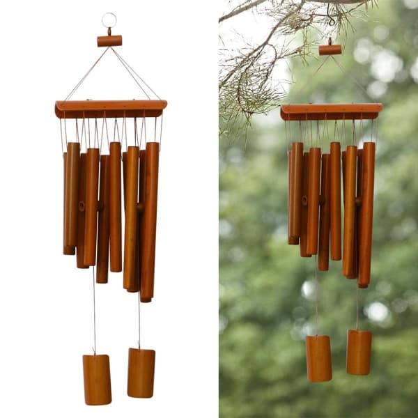 IC Presenter Bambu Vindklokker 10 Bambu Rør 60 Cm Vindklokker Træ Gave Havedekoration Klokkespil-