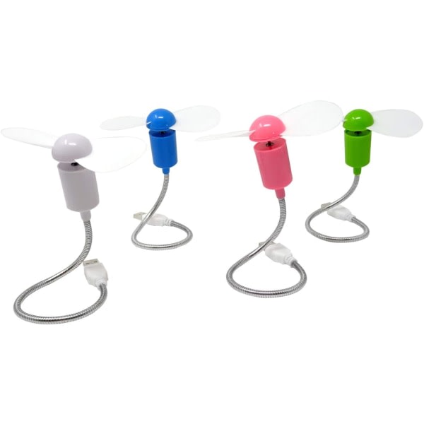 IC 4st Mini Mobil Bärbar USB-driven Kylfläkt Svanhals Luftfläkt för Stationär PC Dator Laptop Bärbar Tablet