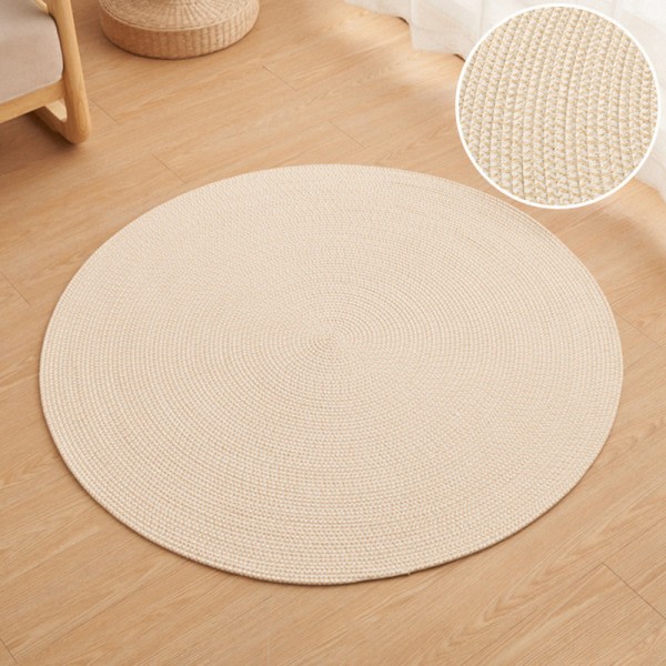 Rund bomuldsmåtte, håndvævet 60*60cm