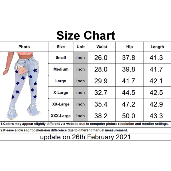 IC Kvinnors Bell Bottom Jeans Sönderrivna Flare Jeans Elastisk