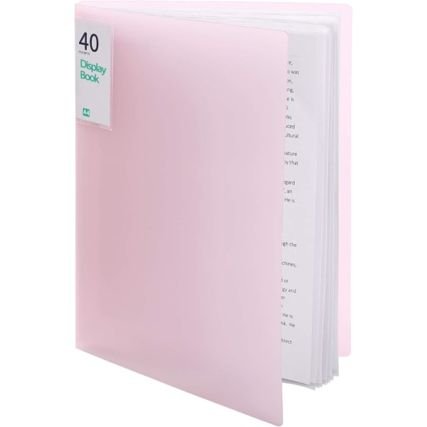 IG Portföljmapp for dokument (1 pakke, elfenben) - 8,5 x 11 Pink 40 lommer