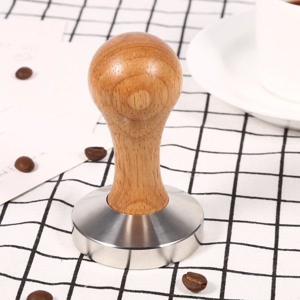 IC Espresso Tamper i rustfrit stål 57,5 mm base kaffebønnepress