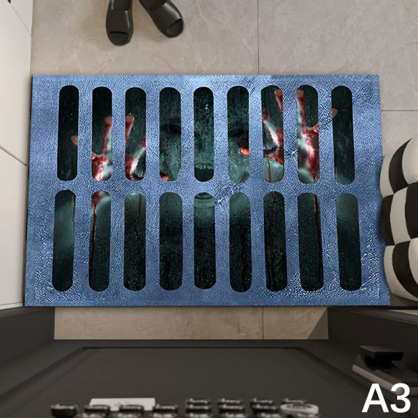 IC Clownfälla Skräck Badrumsmatta Halloween Mattor 3D Illusion Entra A3  50×80cm
