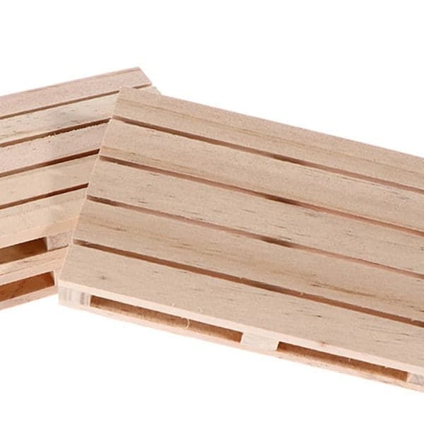 6-pack Mini Träbrickunderlägg för Drycker, Varma och Kalla Drycker, Miniblockstapling, DIY Hantverk