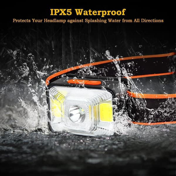 IC LED oppladbar USB-hodelykt, LED-hodelykt for utendørs, egnet for jogging, løping, camping, fiske
