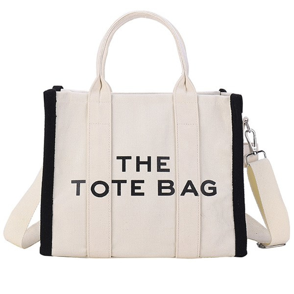 IC Canvas Tote Bag til kvinder - Rejsetaske Håndtaske med lynlås