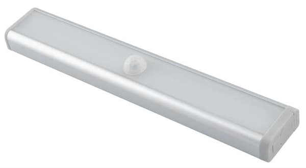 Batteridriven LED-lampa med rörelsesensor silver