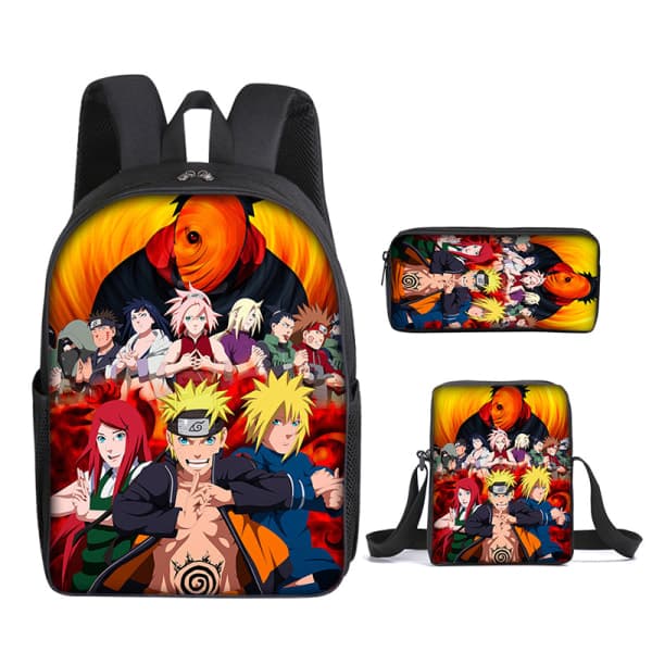 IC Naruto Student Skolesekk Tredelt 44*28*13cm