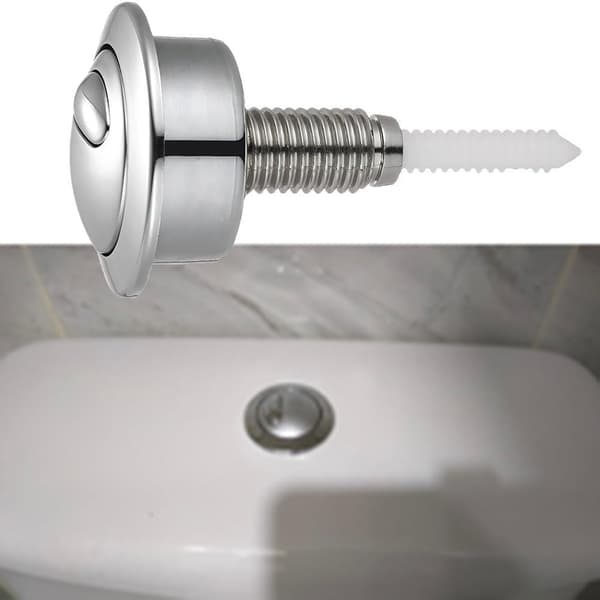 Toalett trykknapp dobbel spyling - 48 mm diameter - Universell erstatning for toalettknapp - Sølv
