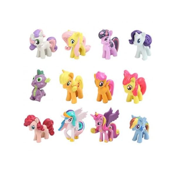 IC 12 søde pony actionfigurer Regnbuehest Enhjørning hestefigurer