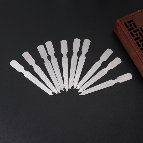 10 st dubbelsidigt rostfritt stål metall nail art manikyr pedikyr verktyg