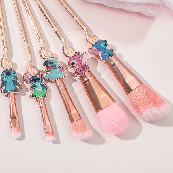 Baby Makeup Borstar Set - 5 Stitch Tema Kosmetiske Borstar Set