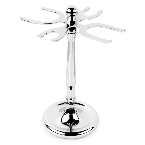 Barberhøvelholder for menn, stativ for barberkost i rustfritt stål 4 Prong