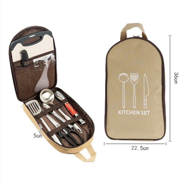 IC Utomhuscamping Matlagningsredskap Organizer Bärbar Resebord Grön