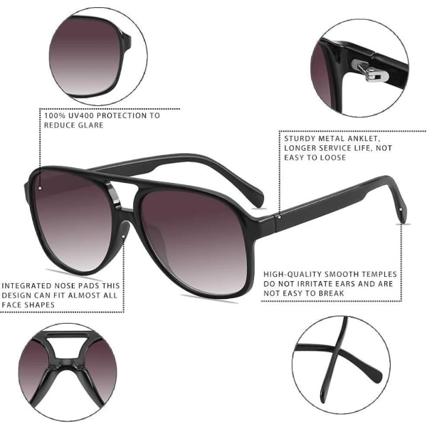 IC Klassinen Vintage Aviator-aurinkolasit naisille ja miehille, suuret kehykset, retro 70-luvun aurinkolasit