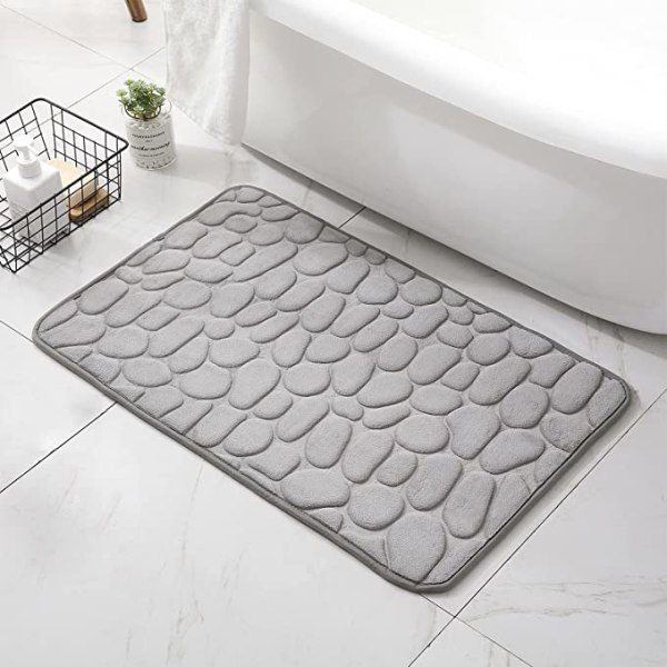 IC Memory Foam Bademåtte Skridsikker Bademåtte Grå