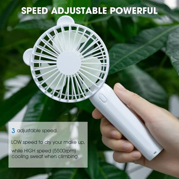 IC Mini Bærbar Bordventilator USB Ventilator 3 Hastigheder Justerbar Mini