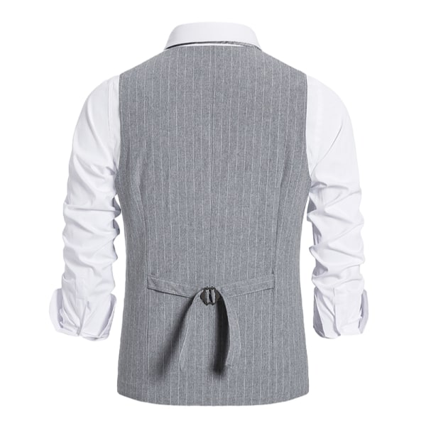 Formell kostymväst for män Slim Fit formell klänning Väst Business väst Grey S