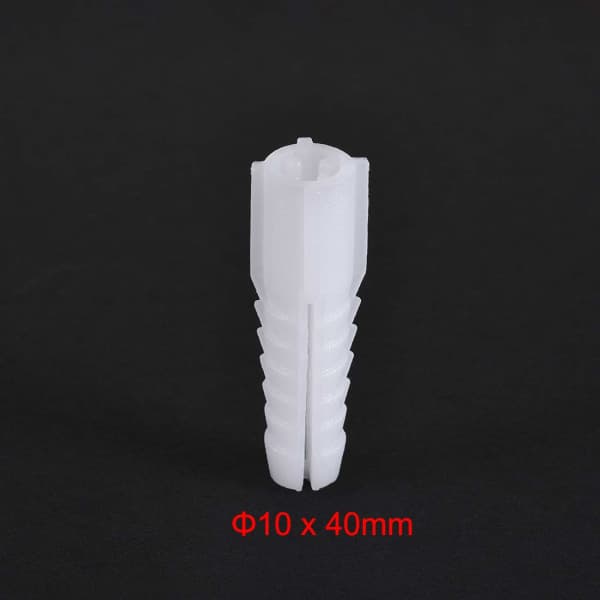IC 10x40mm Plastexpansionsrørbultar Kolonne Rammebeslag Hvid