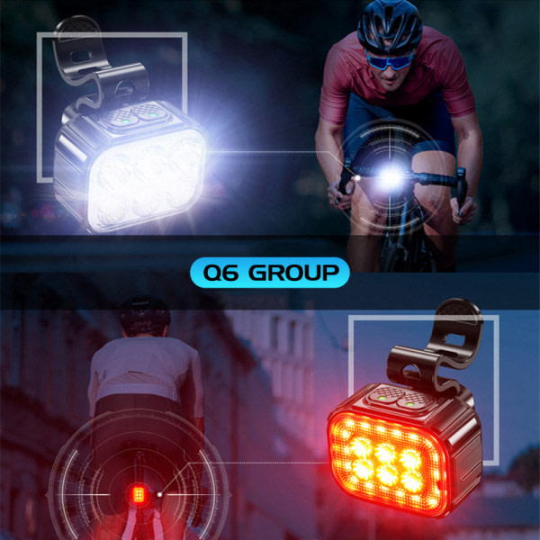 IC USB-oppladbart sykkellys for sykling MTB, fotturer, sykkel