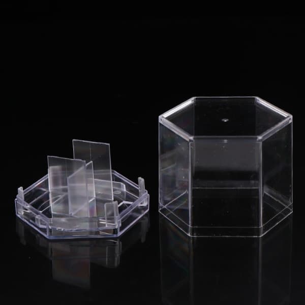 IC Sekskantet ur Display Opbevaringsholder Transparent etui